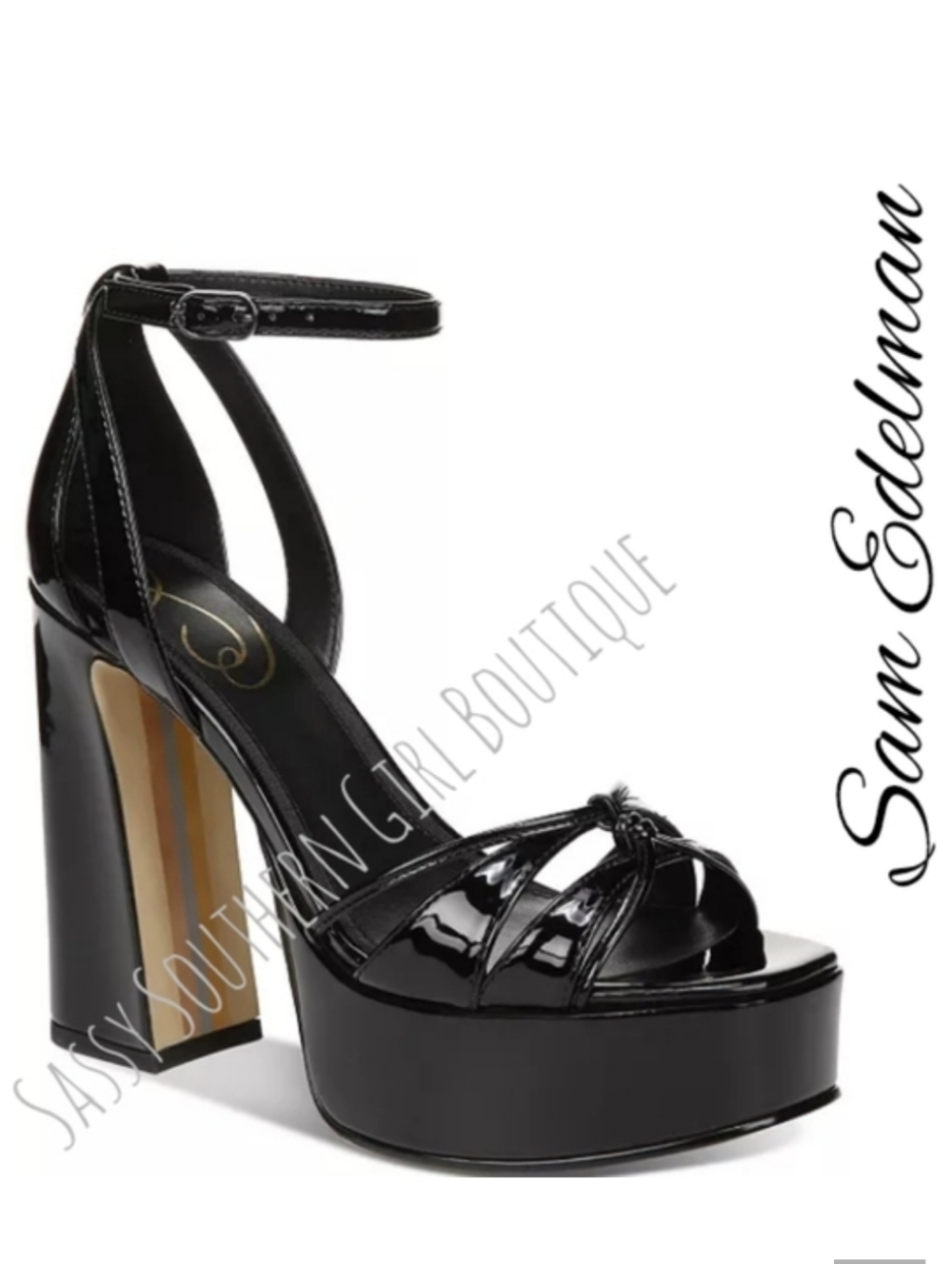 🆕⭐Sam Edelman Black Patent Platform Heels